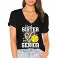 Proud Sister Of A 2026 Senior Softball Graduation Leopard Women's Jersey Short Sleeve Deep V-Neck Tshirt