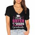 Proud Sister Of 5th Grade Graduate 2025 Family Graduation Women's Jersey Short Sleeve Deep V-Neck Tshirt