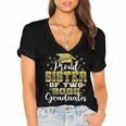 Proud Sister Of Two 2025 Graduates Graduation Family Women's Jersey Short Sleeve Deep V-Neck Tshirt