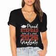 Proud Stepdad Of a Class Of 2026 Graduate For Graduation Women's Jersey Short Sleeve Deep V-Neck Tshirt