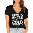 Proud Uncle Of A 2018 Graduate Graduation Women's Jersey Short Sleeve Deep V-Neck Tshirt