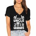 Proud Uncle Of A 2018 Graduate Senior Graduation Shirt Women's Jersey Short Sleeve Deep V-Neck Tshirt