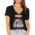 Proud Uncle Of A 2023 Senior Class Of 2023 Graduation Women's Jersey Short Sleeve Deep V-Neck Tshirt