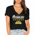 Psychology Degree Graduation Senior Celebration Grad Party Women's Jersey Short Sleeve Deep V-Neck Tshirt