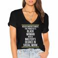 Queen MSW Social Work Masters Graduation Women's Jersey Short Sleeve Deep V-Neck Tshirt