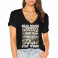 Read Books Stay Weird Introvert Book Lover Book Women's Jersey Short Sleeve Deep V-Neck Tshirt