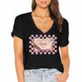 Read Your Heart Out Valentine Reading Book Teacher Student Women's Jersey Short Sleeve Deep V-Neck Tshirt