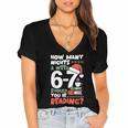 Reading 67 Meme English Teacher Christmas Book Lover Women's Jersey Short Sleeve Deep V-Neck Tshirt