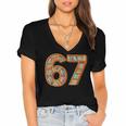 Reading 67 Six Seven Meme Teacher Book Lover Bookshelf Women's Jersey Short Sleeve Deep V-Neck Tshirt
