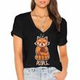 Red Panda Introvert For Red Pandas Fan Women's Jersey Short Sleeve Deep V-Neck Tshirt Red Panda Introvert For Red Pandas Fan Women's Jersey Short Sleeve Deep V-Neck Tshirt
