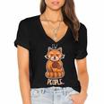 Red Panda Introvert For Red Pandas Fan Women's Jersey Short Sleeve Deep V-Neck Tshirt Red Panda Introvert For Red Pandas Fan Women's Jersey Short Sleeve Deep V-Neck Tshirt