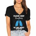 Respiratory Therapist Appreciation RT School Graduation Women's Jersey Short Sleeve Deep V-Neck Tshirt
