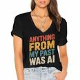 Retro AI Nostalgia Quote Distressed Vintage Women's Jersey Short Sleeve Deep V-Neck Tshirt Retro AI Nostalgia Quote Distressed Vintage Women's Jersey Short Sleeve Deep V-Neck Tshirt