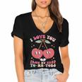 Retro Cherry Love 90s Nostalgia Women's Jersey Short Sleeve Deep V-Neck Tshirt
