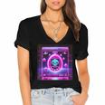 Retro Nostalgia Vaporwave- Error 404 Women's Jersey Short Sleeve Deep V-Neck Tshirt