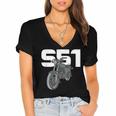 Retro Simme Moped Nostalgia Eastern Block Schwalbe Driver DDR Women's Jersey Short Sleeve Deep V-Neck Tshirt