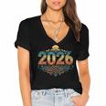 Retro Vintage Style 2026 Nostalgia Sunset Family Reunion Women's Jersey Short Sleeve Deep V-Neck Tshirt