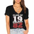 Reunion 1982 Class Of 1982 Reunion 82 Graduation 1982 Women's Jersey Short Sleeve Deep V-Neck Tshirt