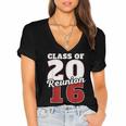 Reunion 2016 Class Of 2016 Reunion 16 Graduation 2016 Women's Jersey Short Sleeve Deep V-Neck Tshirt