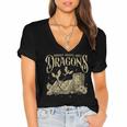 Romantasy Reader Book Reading Probably Reading About Dragons Women's Jersey Short Sleeve Deep V-Neck Tshirt