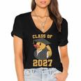Rubber Duck Class Of 2027 Senior 2027 Graduation Year Senior Women's Jersey Short Sleeve Deep V-Neck Tshirt