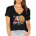 Santa Holding Cookie Xmas Baker Introvert Christmas Women's Jersey Short Sleeve Deep V-Neck Tshirt Santa Holding Cookie Xmas Baker Introvert Christmas Women's Jersey Short Sleeve Deep V-Neck Tshirt