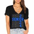 Senior 2024 Graphic Class Of 2024 Graduation Graphic Women's Jersey Short Sleeve Deep V-Neck Tshirt