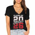 Senior 2026 Class Of 2026 Graduation 2026 Senior 26 Graduate Women's Jersey Short Sleeve Deep V-Neck Tshirt