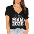 Senior 2026 Wrestling Mom Proud Senior 2026 Mom Graduation Women's Jersey Short Sleeve Deep V-Neck Tshirt