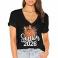 Senior Basketball Class Of 2026 Coquette Graduation Day Women's Jersey Short Sleeve Deep V-Neck Tshirt