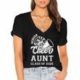 Senior Cheerleader Aunt Cheer Class Of 2026 Graduation Women Women's Jersey Short Sleeve Deep V-Neck Tshirt