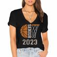 Senior Class Of 2023 Graduation Basketball Team Graduate Women's Jersey Short Sleeve Deep V-Neck Tshirt