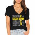 Senior Class Of 2023 Sunflower Graduation Seniors 23 Women's Jersey Short Sleeve Deep V-Neck Tshirt