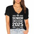 Senior Class Of 2025 Shirt High School Graduation 2025 Women's Jersey Short Sleeve Deep V-Neck Tshirt