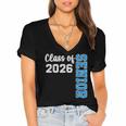 Senior Class Of 2026 Graduation 2026 Women's Jersey Short Sleeve Deep V-Neck Tshirt