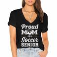 Senior Mom Class Of 2026 Soccer Mom Graduation Women's Jersey Short Sleeve Deep V-Neck Tshirt
