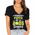 Senior Poppa 2025 Tennis Class Of 2025 Graduation Women's Jersey Short Sleeve Deep V-Neck Tshirt