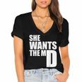 She Wants The MD Shirt Medical Graduation Doctor Women's Jersey Short Sleeve Deep V-Neck Tshirt