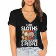 Sloth For Sloth Lover Men Women Kids Introvert Women's Jersey Short Sleeve Deep V-Neck Tshirt Sloth For Sloth Lover Men Women Kids Introvert Women's Jersey Short Sleeve Deep V-Neck Tshirt