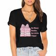 So Many Books Little Time Book Lover Teacher Librarian Women's Jersey Short Sleeve Deep V-Neck Tshirt