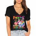 So Long Prek Pre-K Graduation Graduate Unicorn Kids Girls Women's Jersey Short Sleeve Deep V-Neck Tshirt