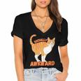 SOCIALLY AWKWARD FUNNY CAT ANTISOCIAL INTROVERT WEIRD Women's Jersey Short Sleeve Deep V-Neck Tshirt SOCIALLY AWKWARD FUNNY CAT ANTISOCIAL INTROVERT WEIRD Women's Jersey Short Sleeve Deep V-Neck Tshirt
