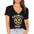 Socially Awkward Introvert Social Anxious Awkwardly Social Women's Jersey Short Sleeve Deep V-Neck Tshirt Socially Awkward Introvert Social Anxious Awkwardly Social Women's Jersey Short Sleeve Deep V-Neck Tshirt