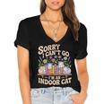 Sorry I Cant Go Im An Indoor Cat Cat Owners Introverts Women's Jersey Short Sleeve Deep V-Neck Tshirt Sorry I Cant Go Im An Indoor Cat Cat Owners Introverts Women's Jersey Short Sleeve Deep V-Neck Tshirt