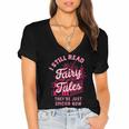 Spicy Book Lover For Women Who Love To Read Romance Fantasy Women's Jersey Short Sleeve Deep V-Neck Tshirt