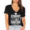 Straight Outta Culinary School Graduation Idea Class Of 2025 Women's Jersey Short Sleeve Deep V-Neck Tshirt