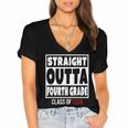 Straight Outta Fourth Grade Class Of 2026 Shirt Graduation Women's Jersey Short Sleeve Deep V-Neck Tshirt