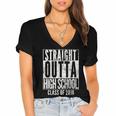 STRAIGHT OUTTA HIGH SCHOOL 2018 Graduation Grad Shirt Women's Jersey Short Sleeve Deep V-Neck Tshirt