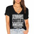 Straight Outta Homeschool Class 2025 Boys Kids Graduation Women's Jersey Short Sleeve Deep V-Neck Tshirt