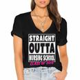 Straight Outta Nursing School Class Of 2018 Graduation Women's Jersey Short Sleeve Deep V-Neck Tshirt
